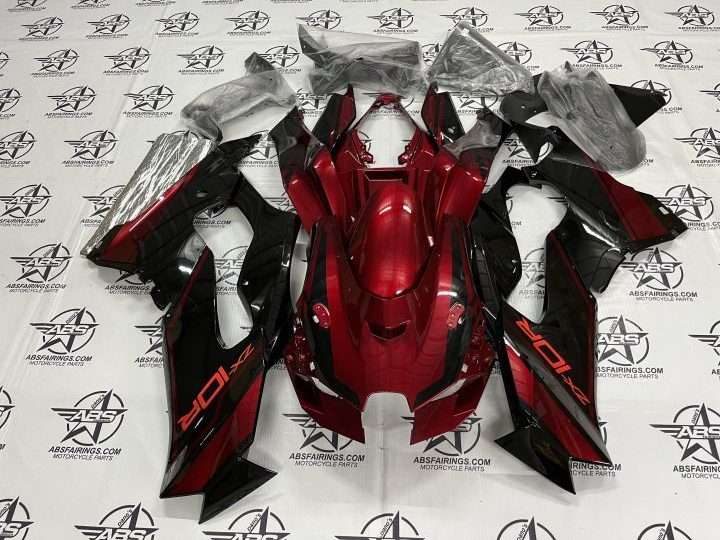 Hi for the Gloss Black and Pearl Red Racing fairings there is 2 shaded of red shown. Is it the darker or brighter?